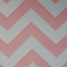 Soft Pink Chevron Tablecloth Drapery Fabric Printed Poplin 59&quot;W By the Yard - $33.15