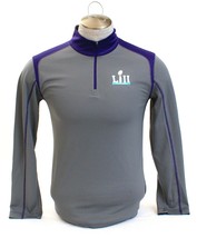 NFL Team Apparel Gray &amp; Purple Super Bowl LII Long Sleeve 1/4 Zip Shirt ... - $37.12