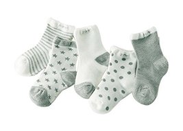 Five Pairs Summer Thin Section Mesh Cotton GRAY Baby Socks
