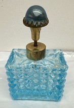 Vintage Blue Glass Perfume Bottle with Atomizer - $69.25