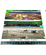 New York City and Las Vegas Panoramic Jigsaw puzzle by Buffalo Over 3 fe... - $9.89