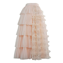 Blush Midi Tulle Skirt Outfit Puffy Tiered Tulle Skirt Blush Pink Holiday Skirt