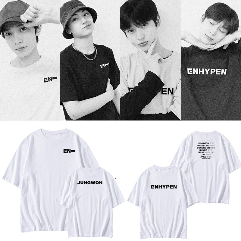 Kpop For ENHYPEN Logo SUNGHOON T-shirt Cotton MEN and WOMEN Crew Neck T  shirt