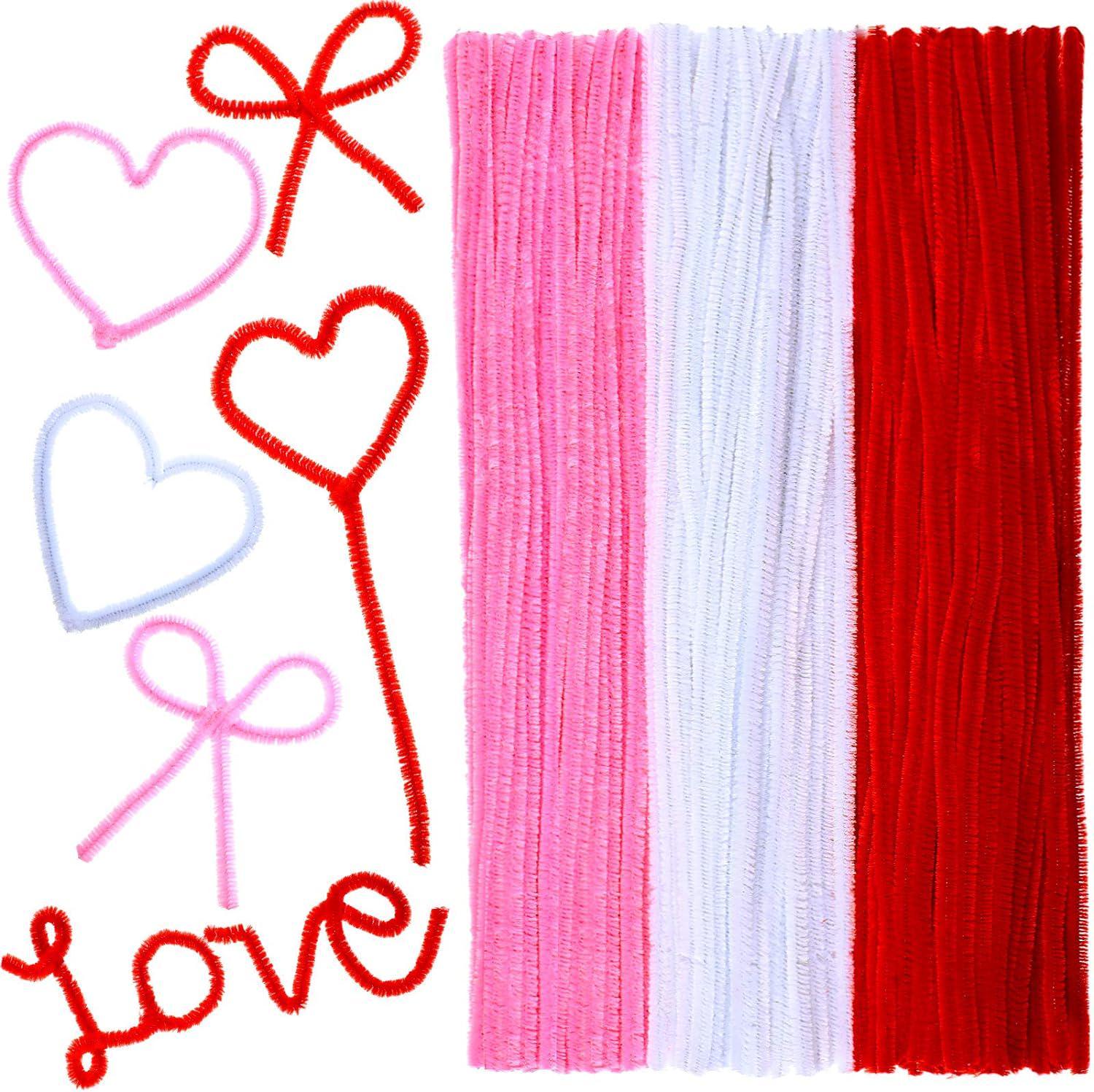 200 Pieces Pink Pipe Cleaners For Valentine's Day Chenille