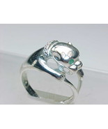 CAT WRAP RING with Genuine DIAMOND Collar &amp; EMERALD Eyes in Sterling Sil... - $225.00
