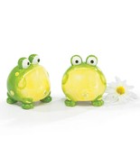Hand Painted Ceramic Toby the Toad Salt and Pepper Shakers - $24.95