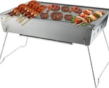 Boofire Foldable Stainless Steel Barbecue Grill, Portable Charcoal Grill... - $51.99
