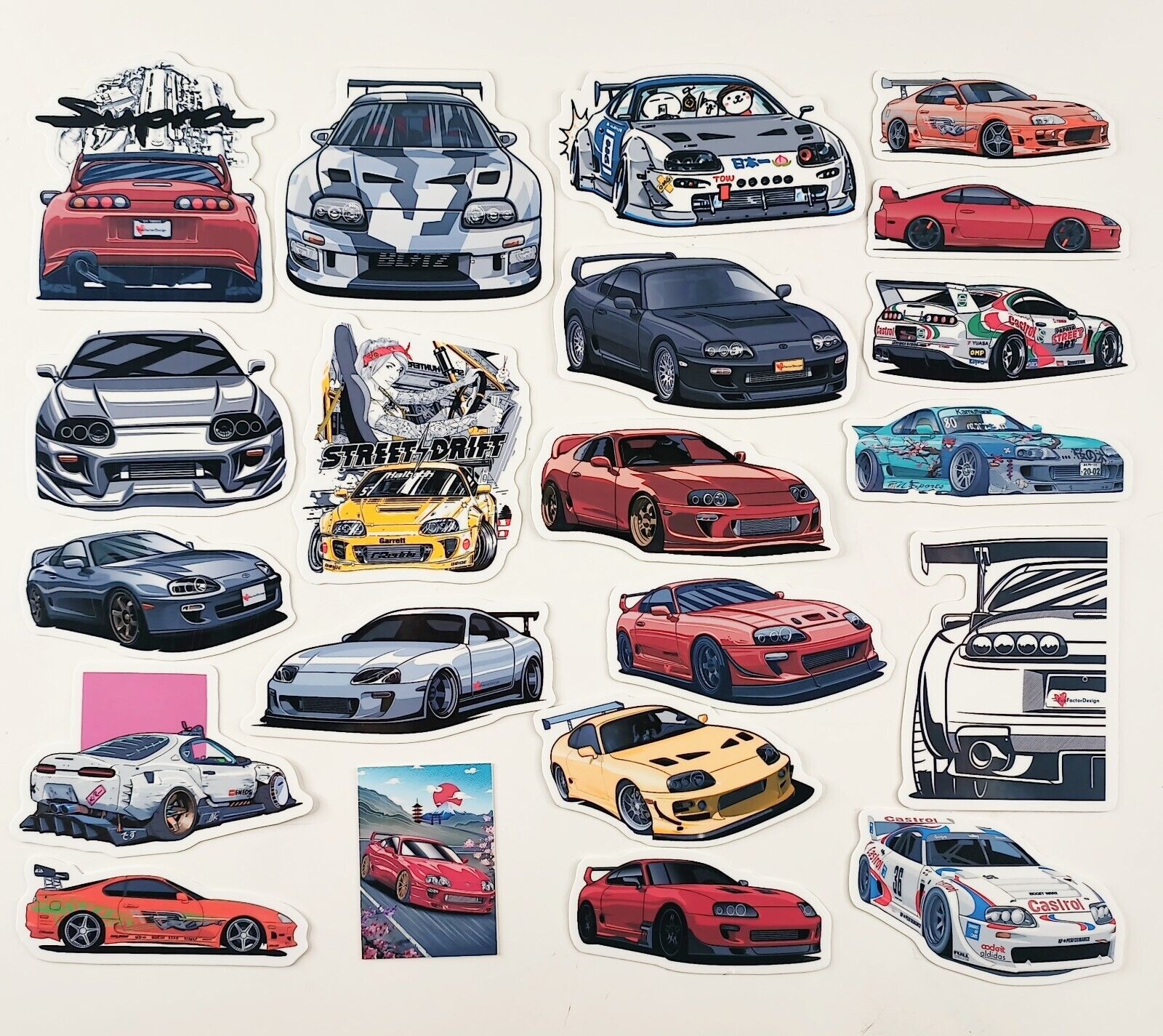 21pc Toyota MK4 Supra Vinyl Stickers for JDM drift legend fan - Decals ...