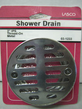 LASCO 03-1233 Shower Drain, 3-1/2-Inch Stainless Steel, with 2-Inch Female  Iron Pipe Thread