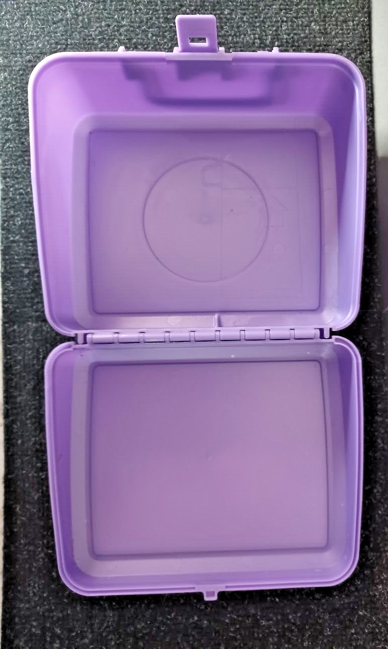 Barbie Lunch Box and Thermos vintage 90's Purple Plastic Lunch Box and  Plastic Thermos Kid Complete School Set Barbie Doll Floral Set 