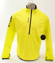 Reebok OS Hexawarm Yellow Slim Fit 1/2 Zip Long Sleeve Shirt Top Men&#39;s M... - $66.82