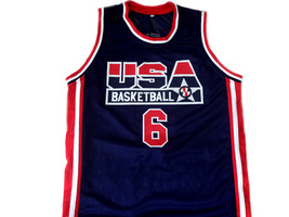 Derrick Coleman Team USA Men Custom Basketball Jersey Navy Blue Any Size image 4