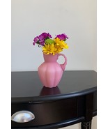 Fenton Rose Satin Glass Pitcher Vase - $45.00