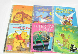 Lot of 6 Disney Little Golden Books Lion King, Bambi, Peter Pan, Aladdin - $24.73