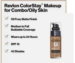 Revlon ColorStay Foundation 24hr Matte Finish 455 Honey Beige combinat/o... - $10.22