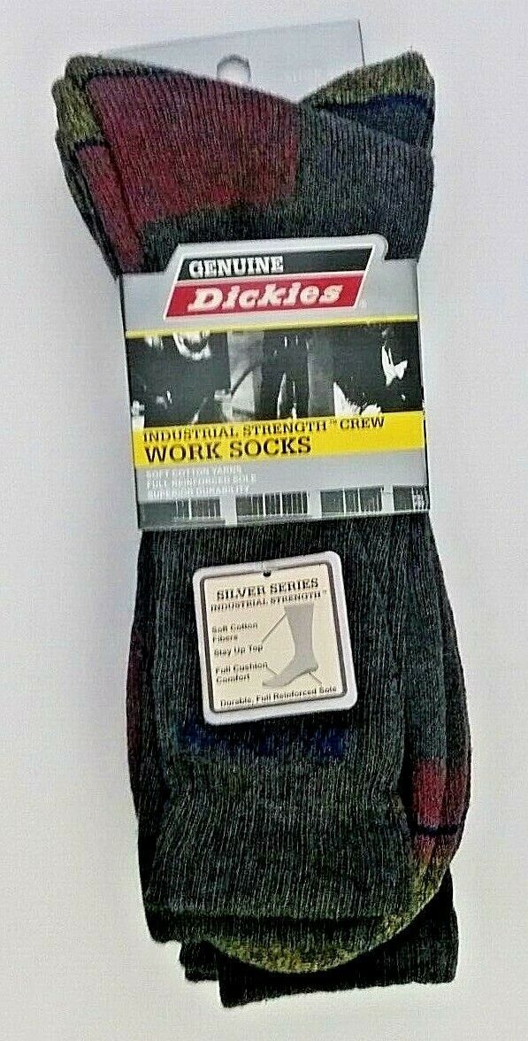 3 Pair Sock Men's Work Socks Dickies Genuine Silver Series S.Cotton Shoe Sz 6-12 - $24.74