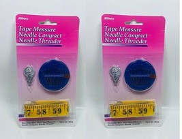 LOT OF 2 Allary Tape Measure , needle Compact and needle Threader - $7.90
