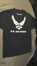 DISCONTINUED BLACK AIR FORCE USAF USAFA ACADEMY SPORT ATHLETIC T SHIRT  ... - $26.72