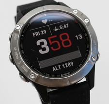 Garmin Fenix 6 Multisport GPS Watch Silver with Black Band  image 4