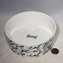 Large Dog Bowl Pet Food Water Dish Eat Play Love Ceramic by Fringe Studi... - $12.95