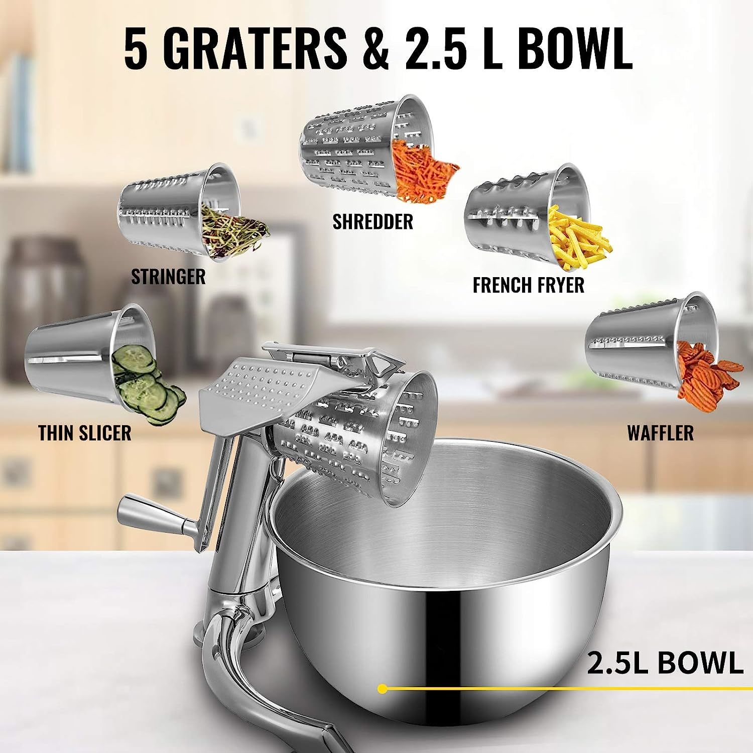 Winco Stainless Steel Rotary Cheese Grater