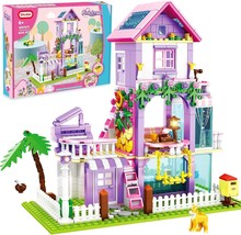 PUSITI Girls Building Blocks Dream House Toys 573 Pieces Seaside Beach  Villa Friends Building Set Educational Holiday Cottage Construction Bricks  Toys