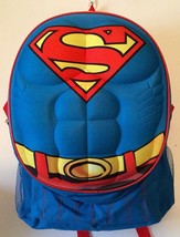 DC Comics SUPERMAN 16&quot; Backpack With Muscled Chest Detailing - Super For... - $24.94