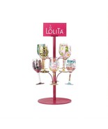 Lolita Wine Glass Displayer Tabletop Metal Holder 25&quot; High Holds 8 Wine ... - $84.14
