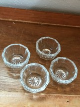Lot of 4 Small Clear Thick Glass Salt Cellars or Other Use – 7/8th’s inc... - $11.29