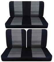 Front &amp; Rear car seat covers fits 1953-1957 Chevy 210 coupe  black and c... - $135.21