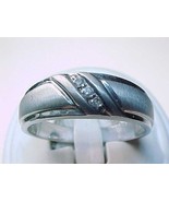 Genuine DIAMONDS in STERLING RING Band - Size 10 3/4 - $155.00
