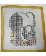 Skunk Black and White with Flowers Needlepoint 11 Count Mesh Canvas 4 1/... - $22.05
