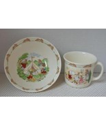 BUNNYKINS 2 Piece CEREAL BOWL &amp; CUP Royal Doulton Dishes England Albion EXC - $16.48