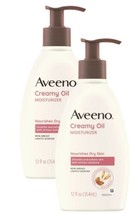 2 Aveeno Creamy Moisturizing Body Oil for Dry Skin with Soothing Oat Almond... - $46.74