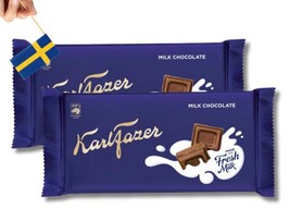 2 Bars of Karl Fazer Milk Chocolate bar 145g (5.11 Oz), Finnish chocolate, choco - $13.87