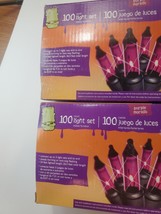 Halloween  100 Count Purple Mini Lights Black Wire Indoor/Outdoor 2 boxe... - $18.74
