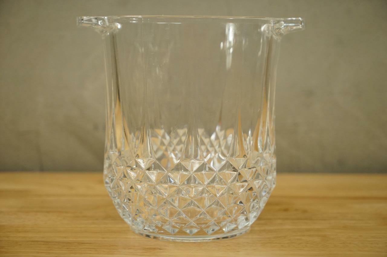 Vintage French Cristal D'arques Glass Ice Bucket / Barware / Ice Cube Bucket  