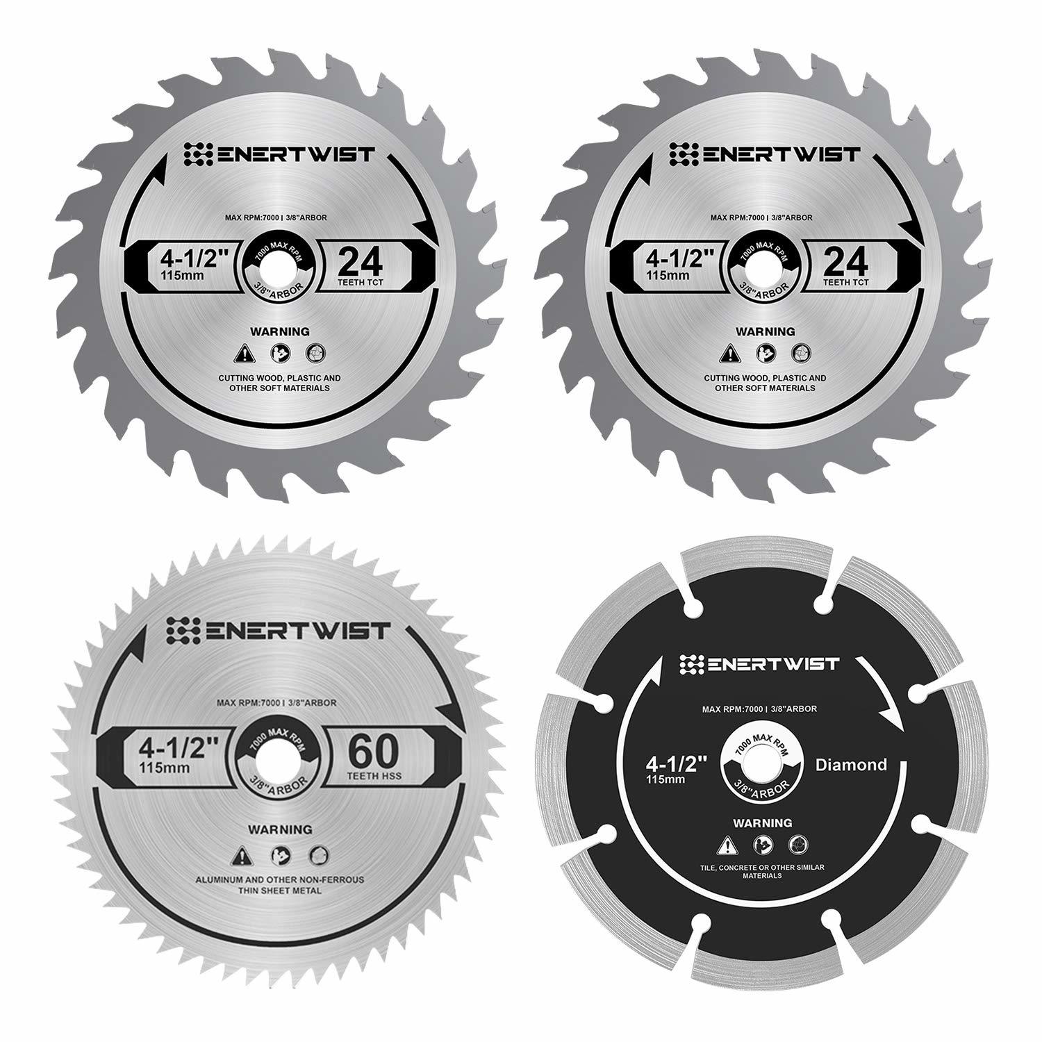 Pack Of 4 Assorted Metal/Wood 4-1/2-Inch 4.5-Inch Circular Saw