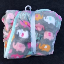 Baby Starters Elephant Baby Blanket Smile Gray Pink Aqua 2018 - $69.99