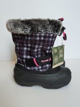 Kamik Mini T Snow Boots Toddler Girls 8 Black Pink Waterproof NEW - $40.46