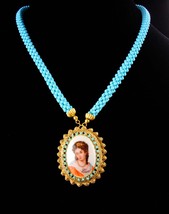 vintage Victorian necklace - Victorian handpainted cameo - French beauty... - $265.00