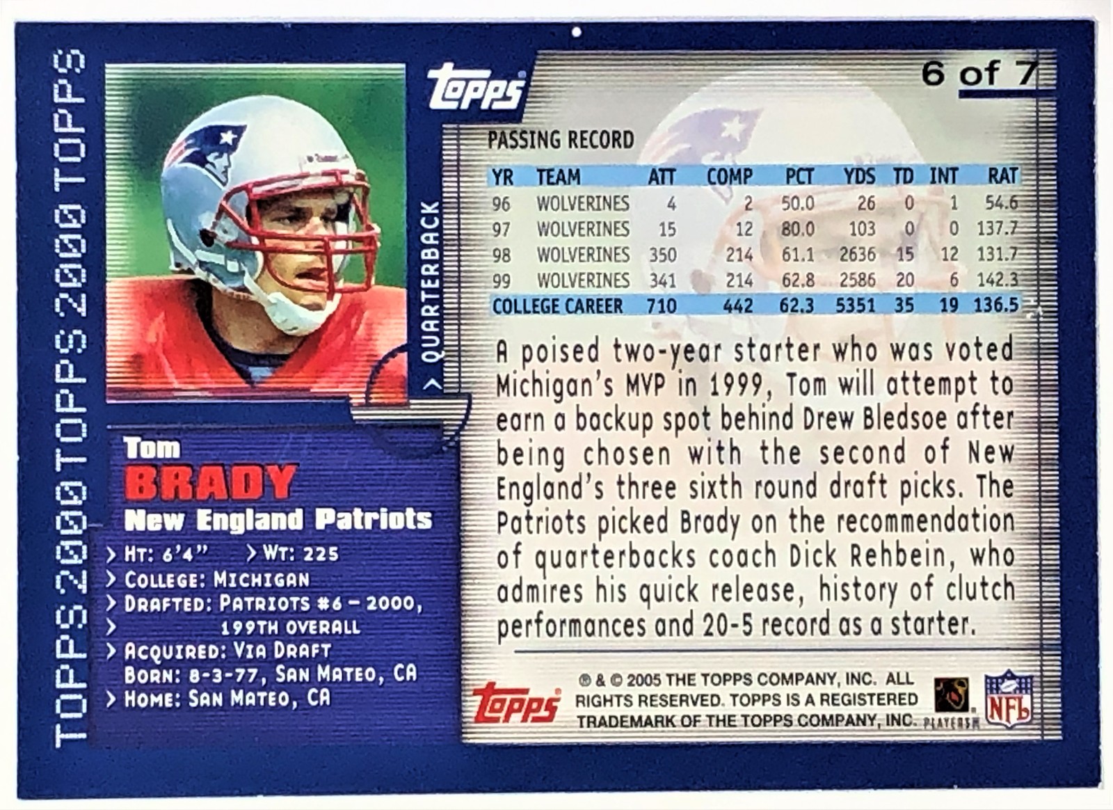 2002 Topps Tom Brady #295 PSA Mint 9.  Football Cards Singles, Lot  #44315