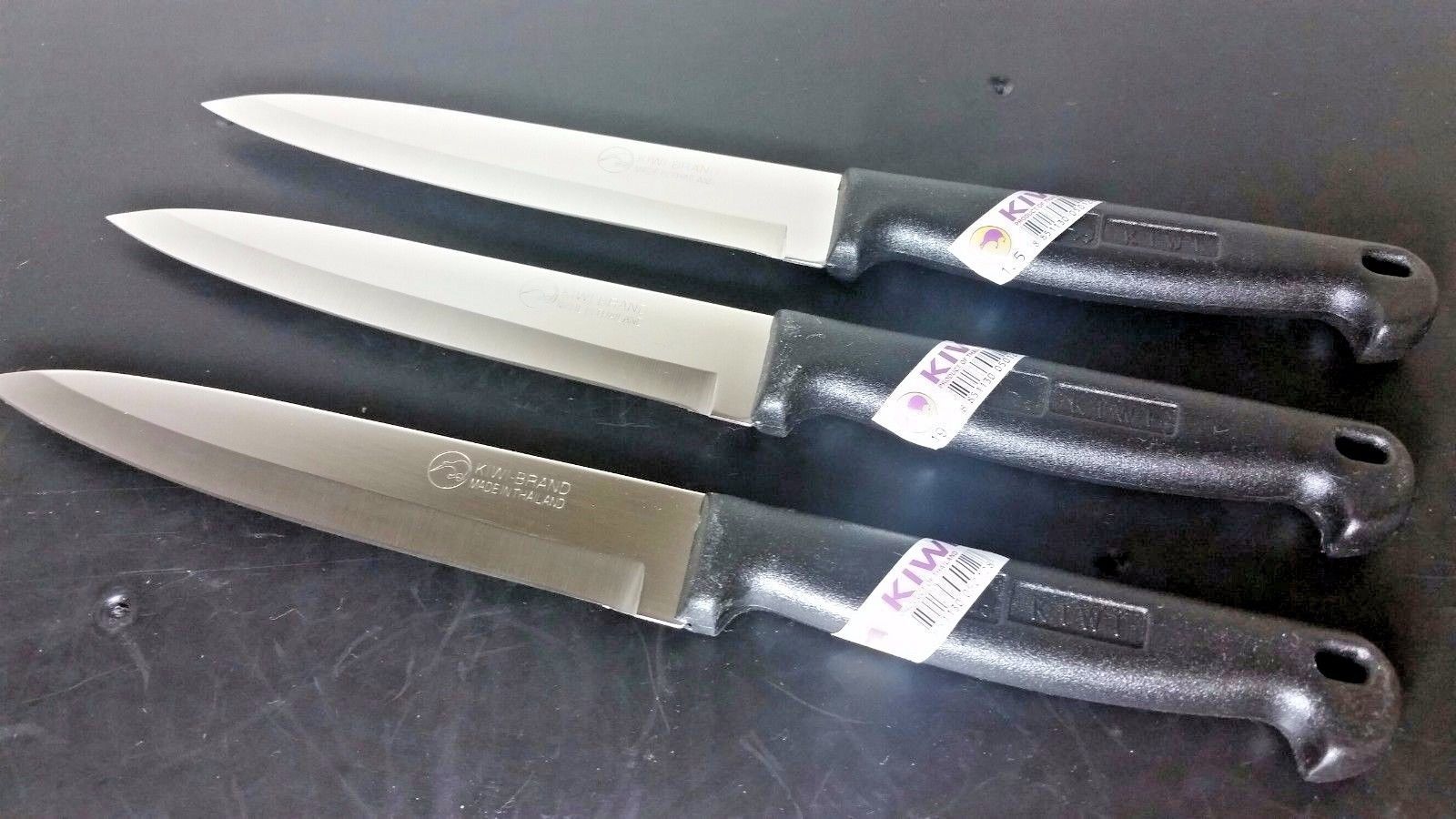 Kitchen Knives Thai KIWI Brand Stainless Steel Sharp Blade Plastic Handle 6  Size