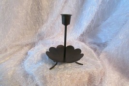 PARTYLITE taper holder, black metal 6&quot; tall, bottom 4.75&quot; diam (candles) - $8.60