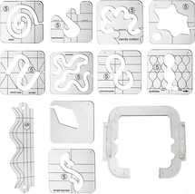 HONEYSEW Free Motion Quilting Template Series 5 with Quilting Frame for  Domestic Sewing Machine Ruler (Heart Border Template)