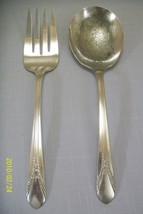 Silver Plate Serving Spoon &amp; Cold Meat Fork Inheritance Wm Rogers 1941 - $14.99