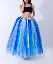 Blue Puffy Tulle Skirt Outfit Maxi Tulle Skirt Petticoat - OneSize image 6
