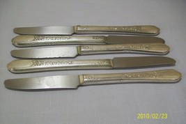 Silver Plate Qty 5 Knifes Floral SL&amp;GH Rogers Co.1938 - $9.95