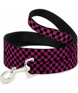 Checker Weathered Black &amp; Neon Pink Dog Leash by Buckle-Down - $15.00