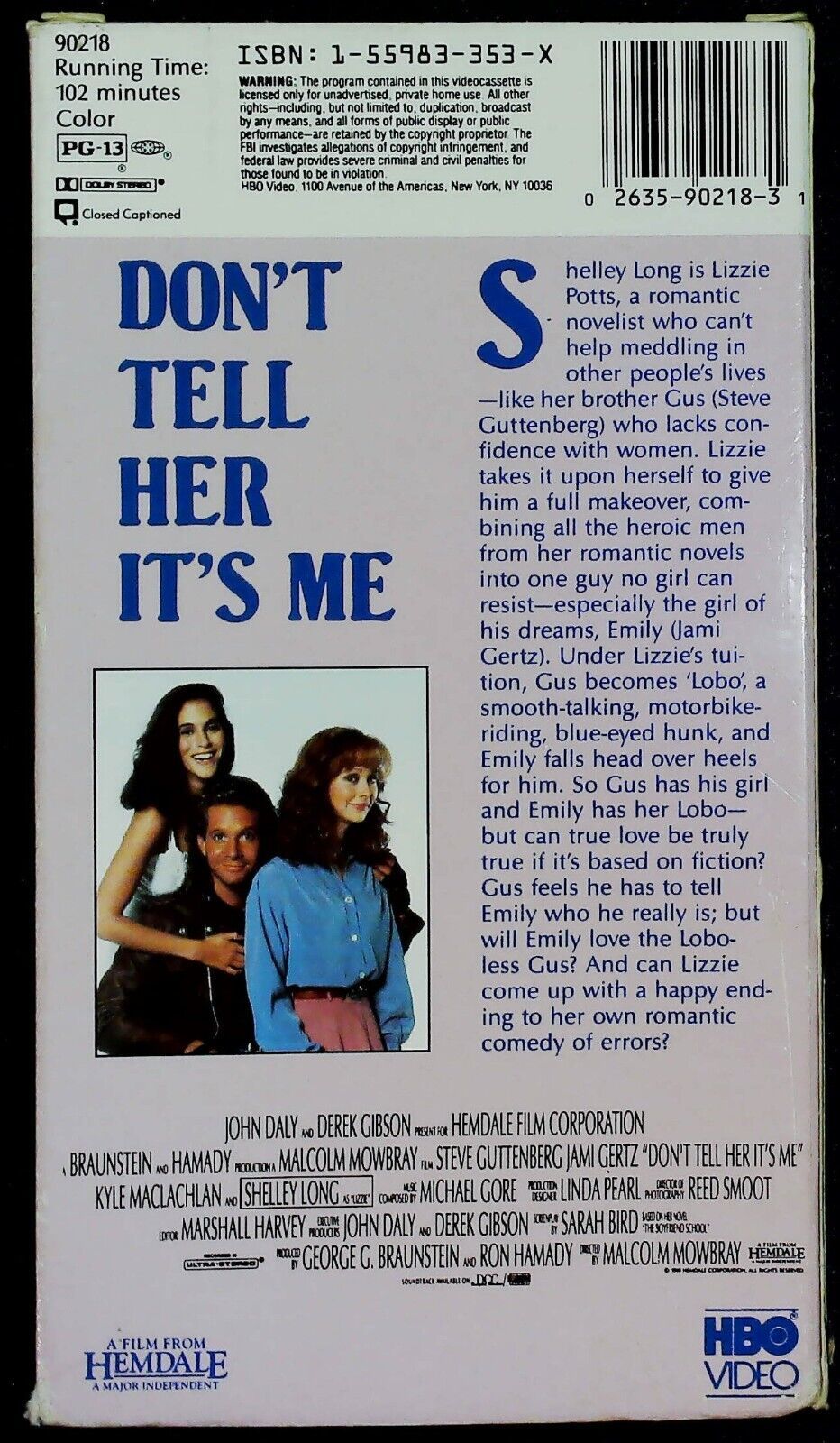 Don't Tell Her It's Me Full Movie Free Don't Tell Her It's Me [VHS], Good VHS, Shelley Long, Steve Guttenberg